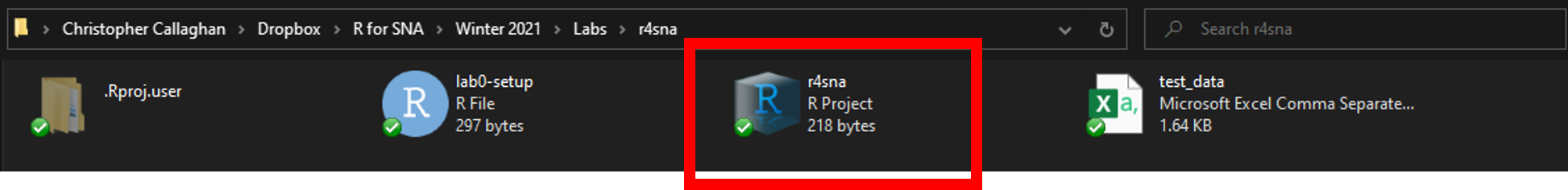 Opening RStudio Project