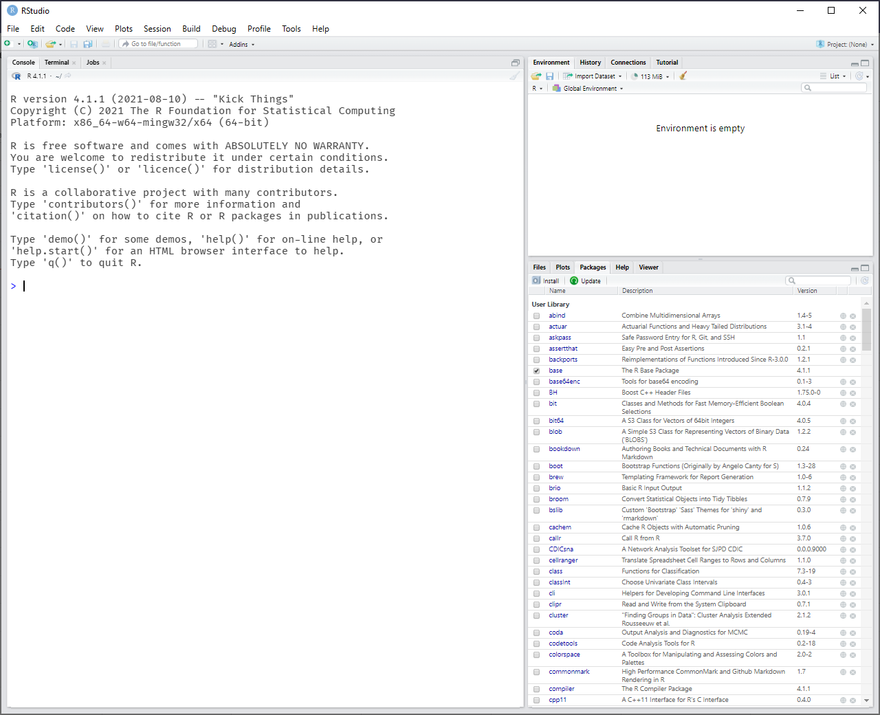 Default RStudio Interface
